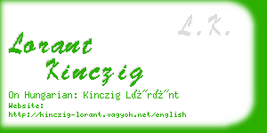 lorant kinczig business card